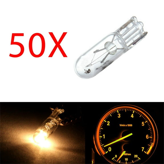 SCITOO SCITOO 50Pcs T5 74 Light Bulbs Instrument Gauge Cluster Light Bulbs Speedometer Gauge Cluster Lights