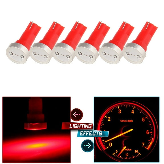 SCITOO SCITOO 6Pcs T5 74 Light Bulbs Instrument Gauge Cluster Light Bulbs Speedometer Gauge Cluster Lights
