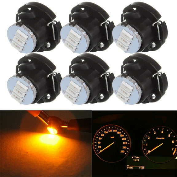 SCITOO SCITOO 6Pcs T5 74 Light Bulbs Instrument Gauge Cluster Light Bulbs Speedometer Gauge Cluster Lights