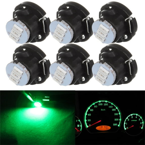 SCITOO SCITOO 6Pcs T5 74 Light Bulbs Instrument Gauge Cluster Light Bulbs Speedometer Gauge Cluster Lights