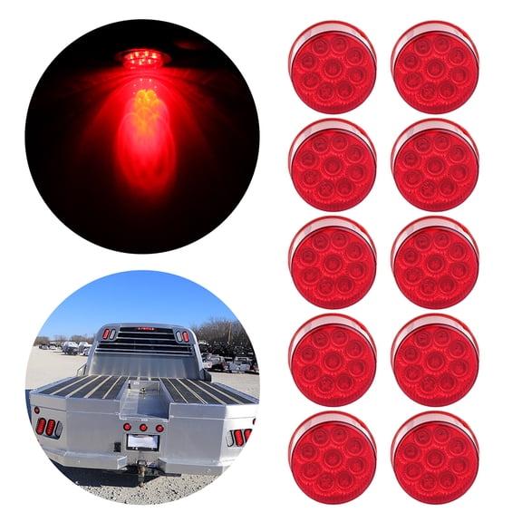 SCITOO Set Of 10 2" 9 Led Red Len Red Light LED Clearance Side Marker Light For Freightliner Argosy 2000 2002 2004 For Freightliner Century Class 1997 1999 2001 2003 2006 2008 2010 For Freightliner