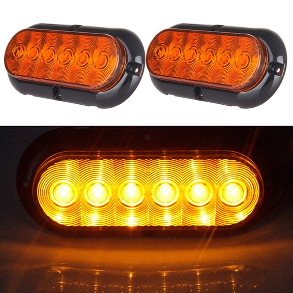 SCITOO Set Of 2 6 Led AmberLight Oval 945-A LED Trailer Tail Lights For Chevy Silverado 3500 2001-2007 2013 For Chevy Silverado 3500 Classic 2007 For Chevy Silverado 3500 2007-2016 For Ford