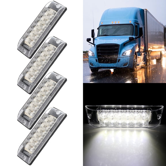 SCITOO Set Of 4 12 Led Clear Len Clear Light 803-C Led Clearance Indicators Lights