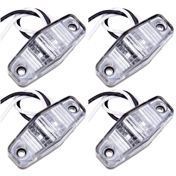 SCITOO Set Of 4 2.5" 2 LED Clear Len Red Light Truck Trailer Light Side Fender Marker Lights