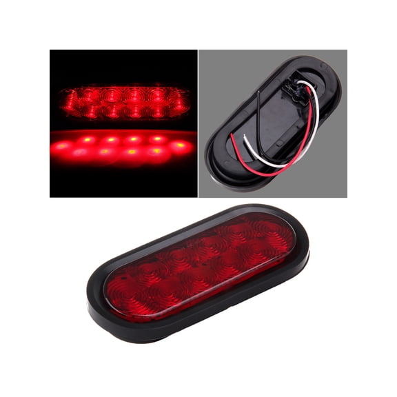SCITOO Set Of1 6" 10 Led Red Light Oval 988L-R Trailer Tail Lights For Chevy Silverado 3500 2001-2007 2013 For Chevy Silverado 3500 Classic 2007 For Chevy Silverado 3500 2007-2016 For Ford
