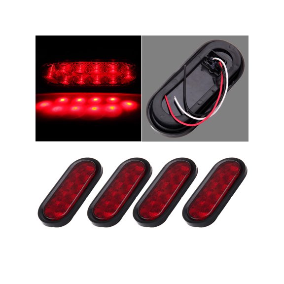 SCITOO Set Of4 6" 10 Led Red Light Oval 988L-R Trailer Tail Lights For Chevy Silverado 1500 1999-2017 For Chevy Silverado 1500 Classic 2007 For Chevy Silverado 1500 2002 2005 For Chevy