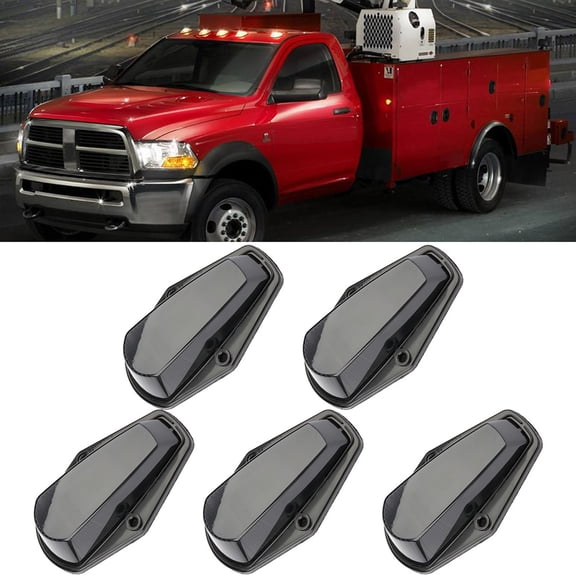 SCITOO Set Of5 12 Led Smoke Len Clear Light 858BKL-5BP-SC Cab Marker Roof Running Light