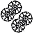 SCITOO 16 inch Snap-On Hubcaps, Black & Silver, 4 PCS, Rust-Resistant ...