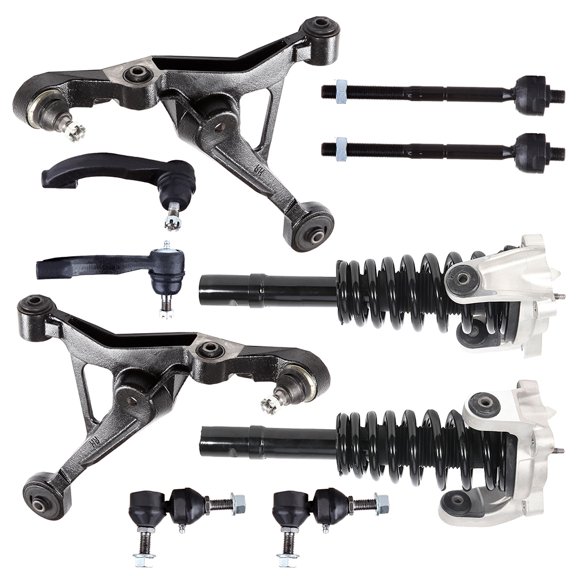SCITOO Strut Shock for 1999-2000 for Chrysler Cirrus Front Strut Spring Assembly Control Arm And Ball Joint Assembly Tie Rod End Stabilizer Bar Link Kit 10PCS