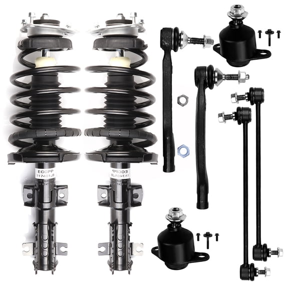 SCITOO Strut Shock for 2001-2009 for Volvo S60 2000-2006 for Volvo S80 2001-2007 for Volvo V70 Front Complete Struts Assembly Ball Joint Stabilizer Bar Link Tie Rod End 8PCS