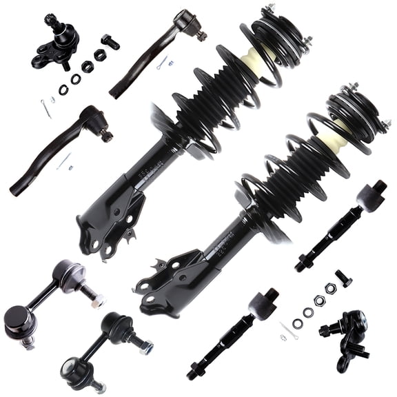 SCITOO Strut Shock for 2006-2011 for Honda Civic Front Complete Struts Assembly Ball Joint Rack End Stabilizer Bar Link Tie Rod End - 10pcs