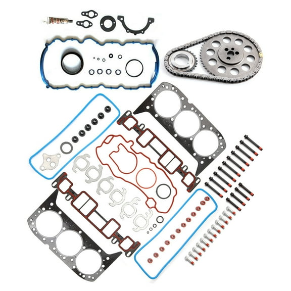 SCITOO Timing Chain Kit Full Gasket Set with Bolts/Studs Replacement for Chevrolet S10 3-Door Extended Cab Pickup 4.3L LS Fits select: 2006 CHEVROLET SILVERADO C1500, 1999-2005 CHEVROLET BLAZER
