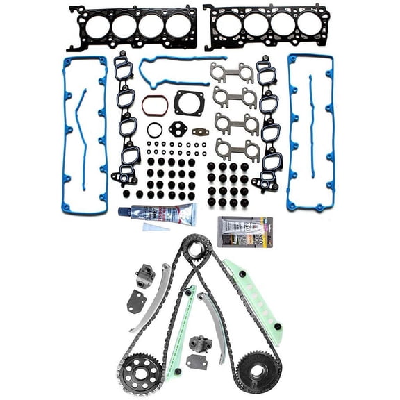 SCITOO Timing Chain Kit for Ford Expedition E-150 Econoline 4.6L SOHC 97-99 Head Gasket Set