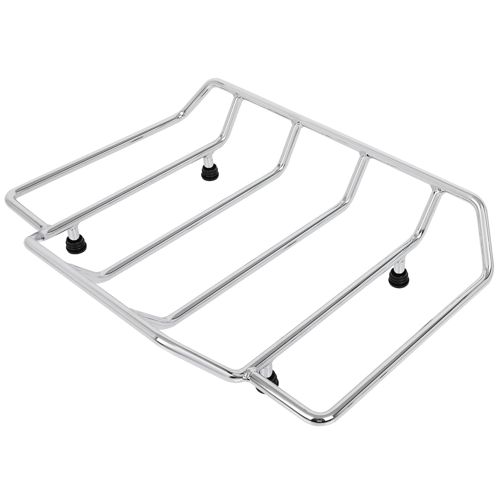 SCITOO Tour Pack Luggage Rack Trunk Rail Rack Chrome Motorcycle Trunk Top Rack Fit for Harley Road King Big Glide Traveller 1984-2022