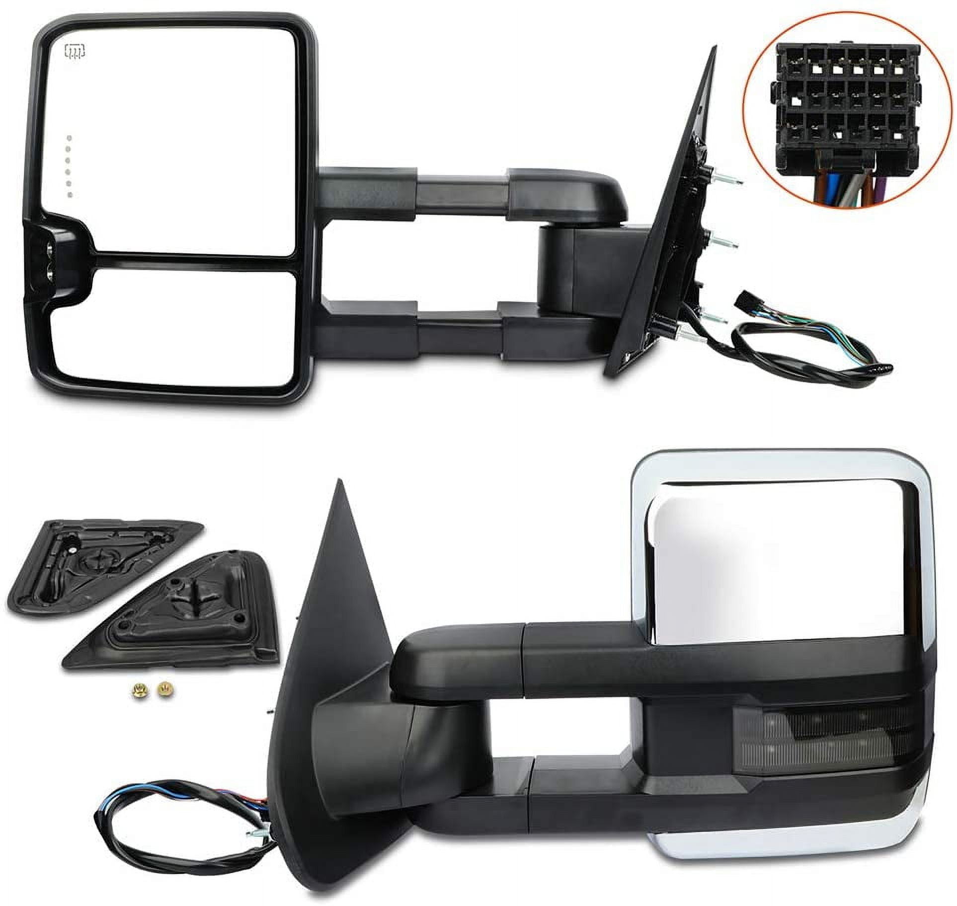 SCITOO Towing Mirrors Tow Mirrors Chrome Truck Mirrors fit for