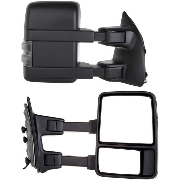 SCITOO Towing Mirrors Tow Mirrors Black Truck Mirrors fit for 1999-2007 for Ford for F250/for F350/for F450/for F550 Super Duty with Pair LH RH Power Heated Turn Signal Manual Folding and Telescoping