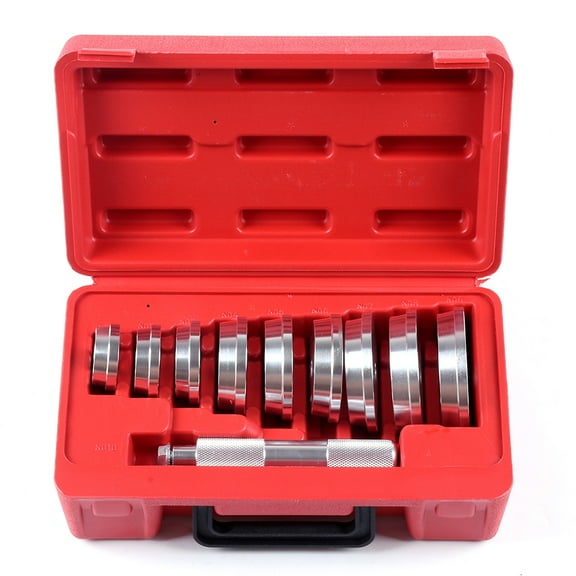 SCITOO 10 Pieces Bearing Race and Seal Bush Driver Master Tool Set 1.565" to 3.180" Fit for Most Standard Wheel Bearings