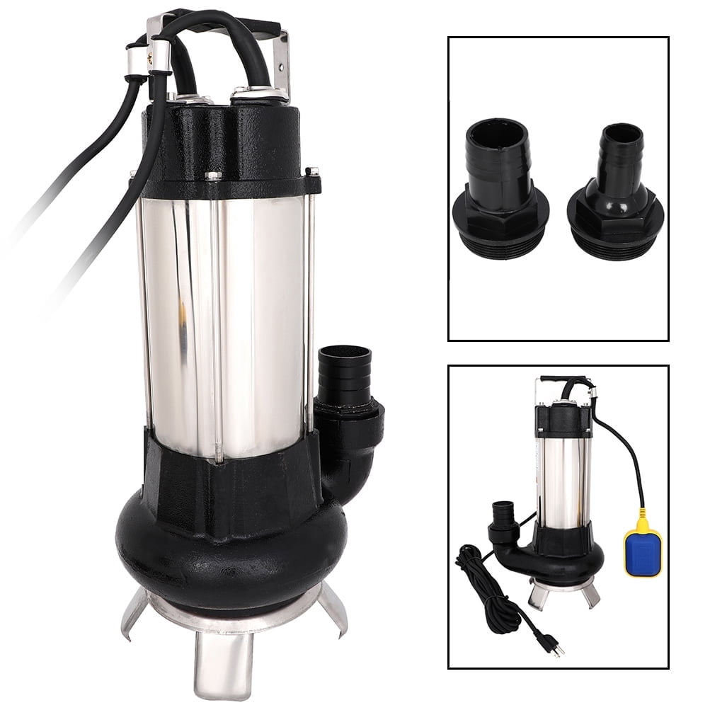 SCITOO Dirty Clean Water Pump 6340 GPH Sewage Submersible Pump 1.5 hp Industrial Sewage Cutter Grinder Cast iron Pump With Float Switch and 32.8 ft Cable