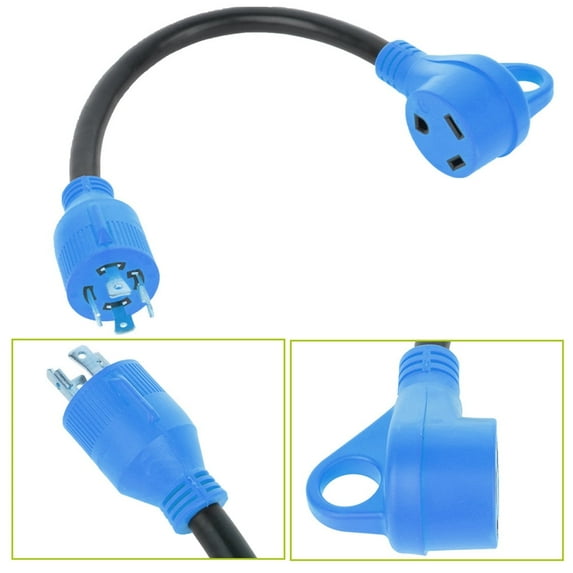 SCITOO Heavy Duty RV Electrical Cord Cable Adapter 30A 4-Prong to 30A Female