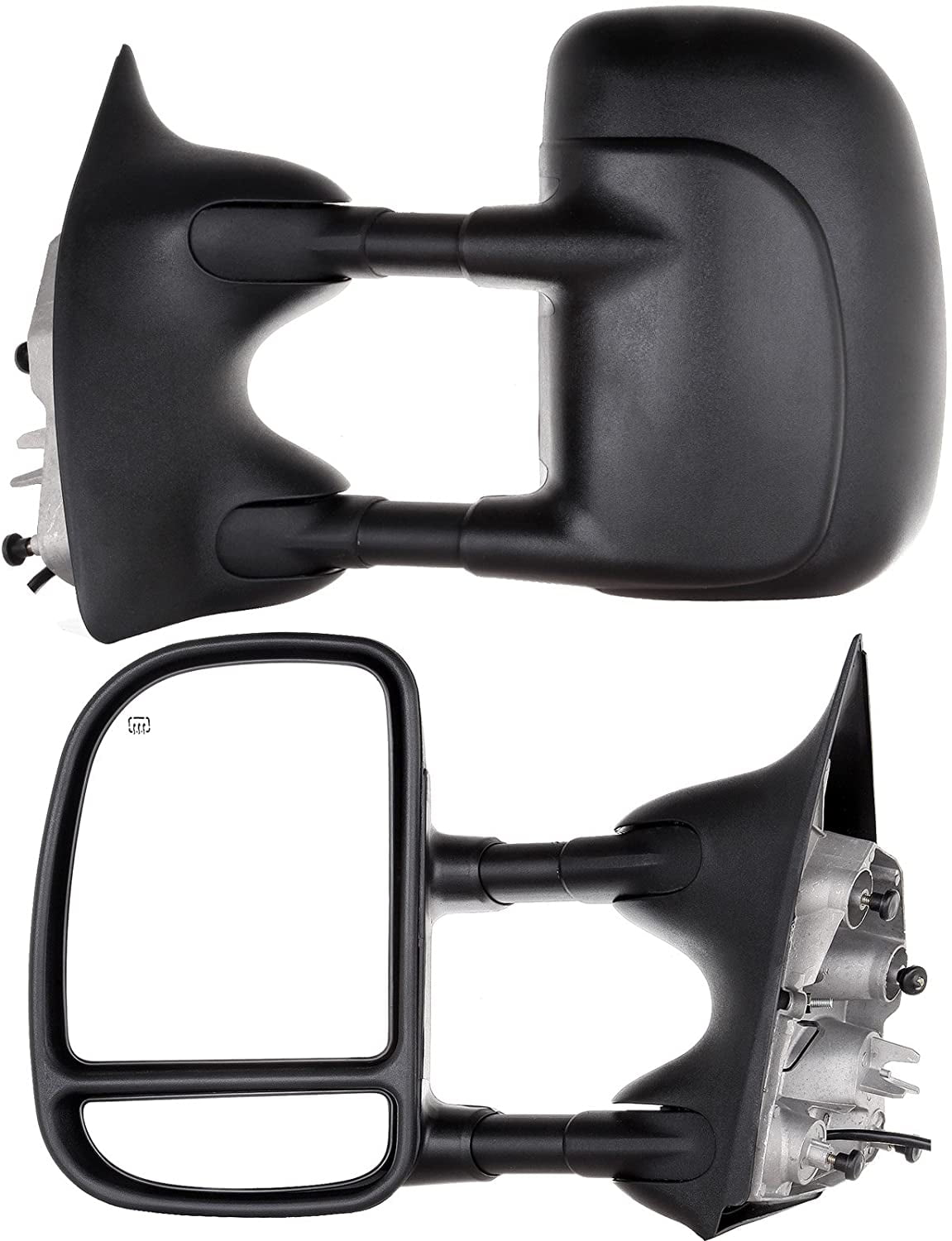 SCITOO Towing Mirrors For Chevy/GMC Trucks & SUVs (2007-2014) | Heated, Power, LED Signal Black Tow Mirrors