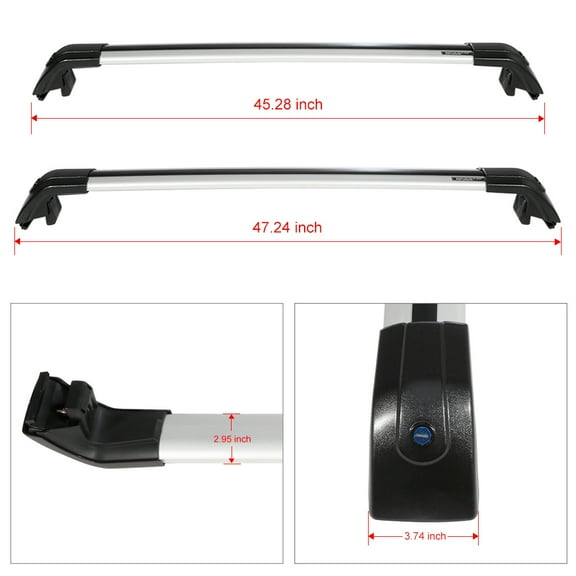 SCITOO fit for VW Atlas 2018-2019 Aluminum Alloy Roof Top Cross Bar Set Rock Rack Rail