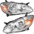 thumbnail image 1 of SCITOO55055170AE CH2502122 Fit For Toyota Corolla 2003 2004 2005 2006 2007 2008 Headlamp in Chrome Housing Amber Reflector Clear Lens, 1 of 6