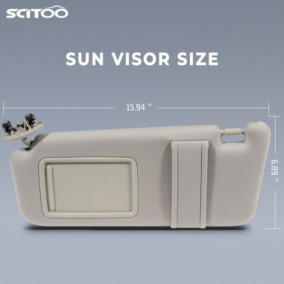 SCITOO74320-06780-E0,04002-30506-B0,74320-06290-B2 Left Driver Side Sun Visor Assemblyfit for 2006-2011 for Toyota Camry without Sunroof (Beige)