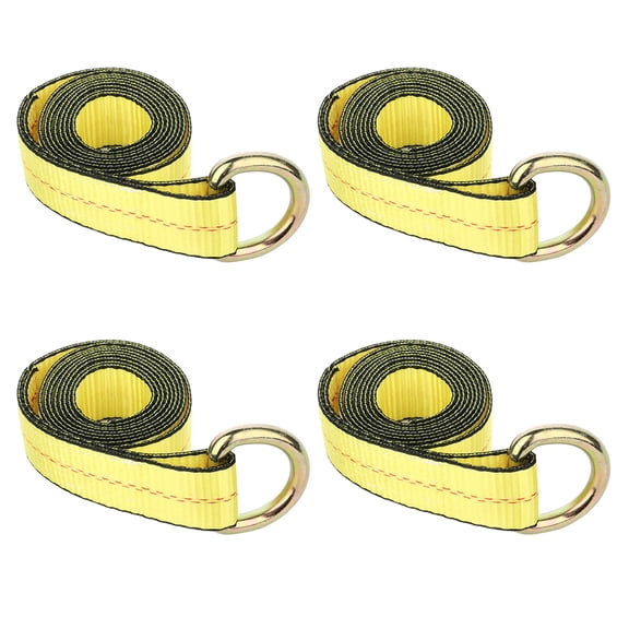 SCITOO 3300 lbs 2 inch x 8 feet Lasso Strap w/ O-Ring Auto Tie Down Rugged Weave Yellow