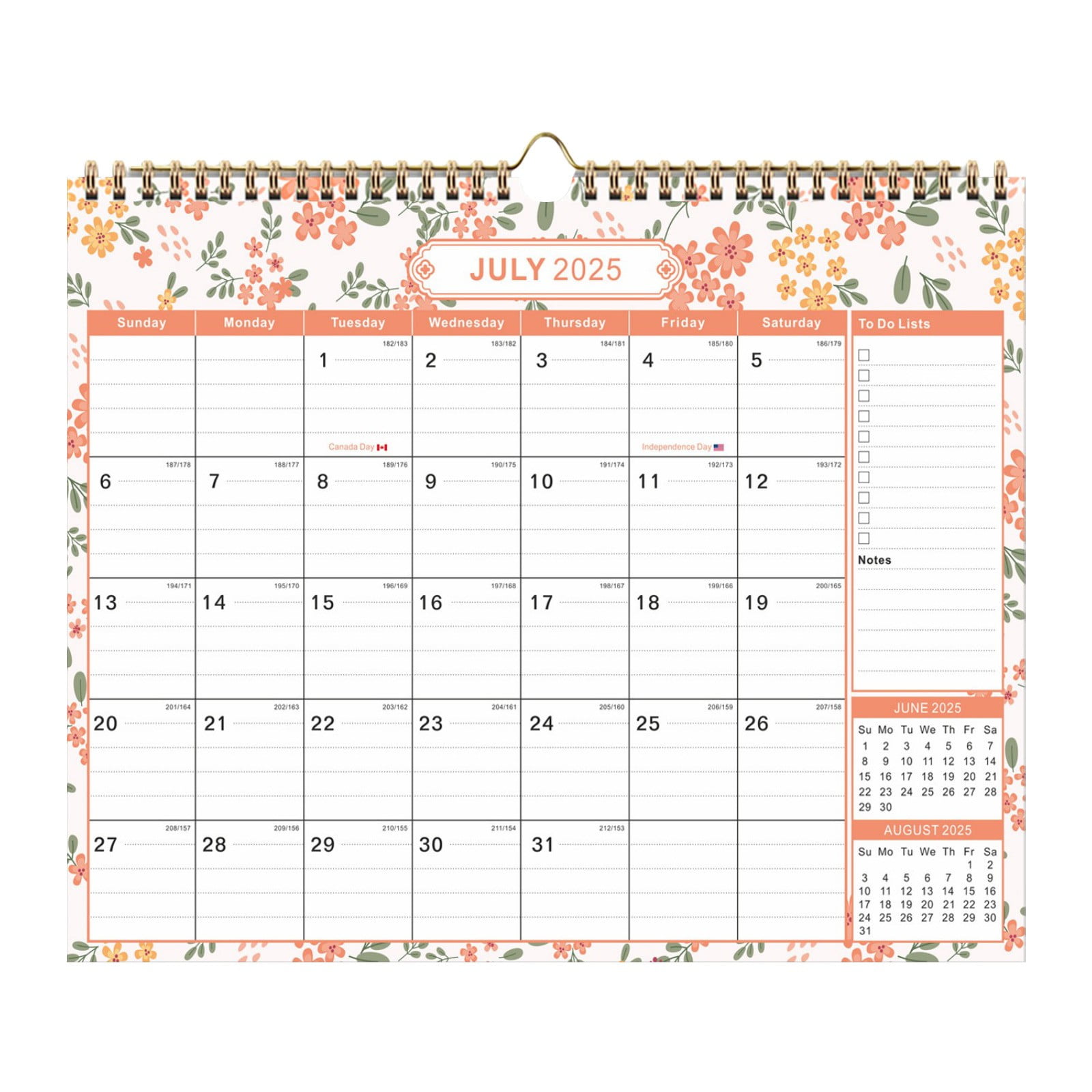 18-Month Wall Calendar July 2025 - December 2026, Spiral Bound, 13 X 9.6 Inches For Home Or Office
