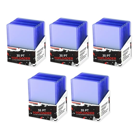 SCL Supply 3x4 35pt Toploaders 5 pack (125 ct) Card Holder for Baseball, Football, Basketball, Hockey, Golf, Pokemon Single Sports Cards Top Loads - Sportcards Card Collect