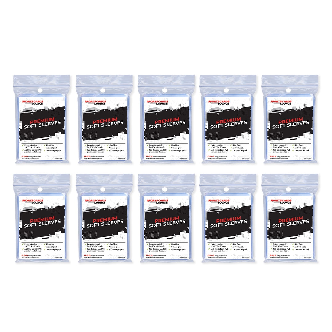 SCL Supply 3x4 Premium Soft Sleeves 10 Pack (1000 ct) / Penny Sleeve for for Baseball, Football, Basketball, Hockey, Golf, Pokemon Single Sports Cards Soft Sleeves - Sportcards Card Collecting Supplie