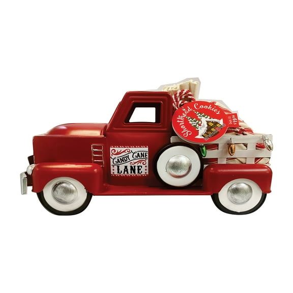 SCM Designs Cookies Gift Assortment Metal Truck Red and White with Shortbread Cookies 6 oz 1 Count