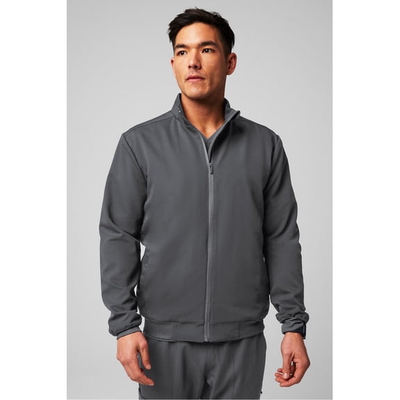 Fabletics Men's Foundation Scrub Jacket, 4-Pocket - MotionTech Fabric, Wrinkle-Resist, Lightweight, Semi-Slim Fit (Sizes Vary)