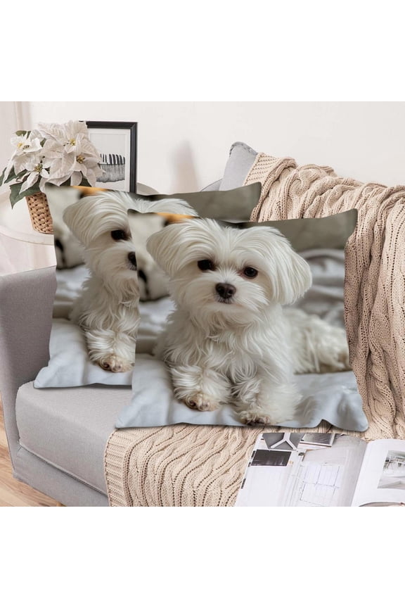 SCN 18x18 Inch Cute Animal Print Pillow Cover - Soft Flocked with Invisible Zipper (Insert Not Included)