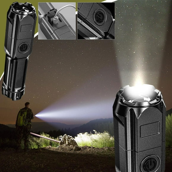 SCNOR 1000 Lumen Rechargeable Flashlight, USB Portable Pocket Flashlight with 3 Modes, Water Resistant Compact Flashlight for Camping, Hiking, Emergency, Power Outage