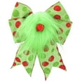 thumbnail image 1 of SCNOR 12-Pack Christmas Bows Red Green Polka Dot, Fabric Christmas Tree Decor Bows with Hanging Loops, Festive Wreath Holiday Decorations, 1 of 5