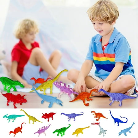 SCNOR 12 Pack Realistic Dinosaur Toys for Kids - Soft Rubber, 12 Unique Species, Safe & Durable Figures, Ideal for Play/Diorama/Party Decor