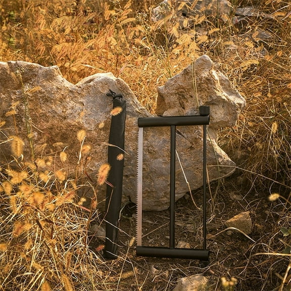 SCNOR 15 Inch Folding Saw, Portable Bow Saw for Camping & Survival with Storage Pouch - High Carbon Steel Hand Saw for Wood Cutting, Camping, Hiking, Bushcraft Outdoor Tools