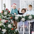 thumbnail image 1 of SCNOR 1pc 4.7 Inch Christmas Snowflake Ornament - Glittery Plastic Hanging Decor for Christmas Tree, Window, 1 of 6