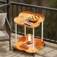 thumbnail image 1 of SCNOR 2-Tier Cloud Shaped Orange Storage Side Table - Rolling with Lockable Wheels, Lightweight Plastic for Bedroom & Living Room, 1 of 6