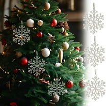 SCNOR 3 Pack Clear Snowflake Christmas Ornaments - Transparent Hanging Decor for Christmas Tree, Window, Winter Wedding