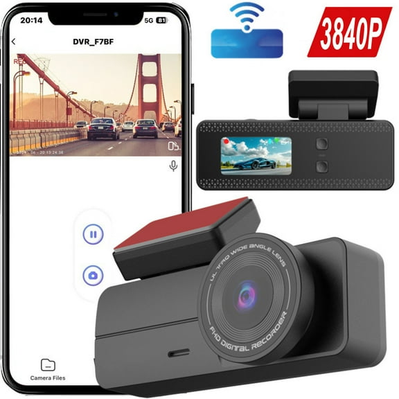 SCNOR 4K Dash Cam with WiFi 170° Wide Angle Front Car Camera, Super Night Vision Parking Mode G-Sensor Loop Recording for Uber Lyft