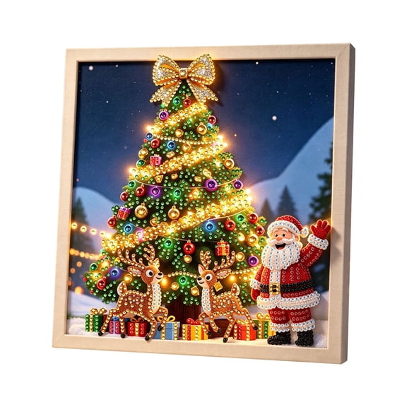 SCNOR 5D Diamond Painting Kit Christmas Santa Reindeer Full Drill Craft Set Wall Art Decor Gift for Adults