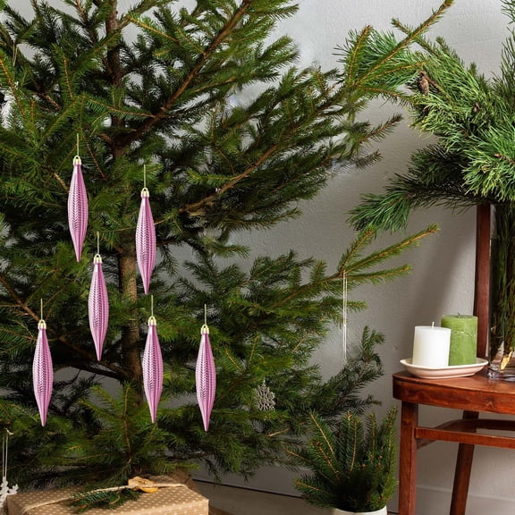 SCNOR 6 Pack Alien Electroplated Christmas Ornaments, 16cm Plastic Hanging Decorations for Christmas Tree