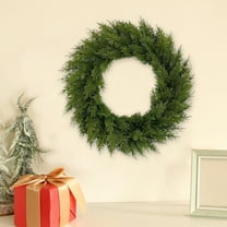 SCNOR Artificial Christmas Wreath 16 Inch - Durable Greenery Holiday Decoration for Front Door Indoor Window Decor