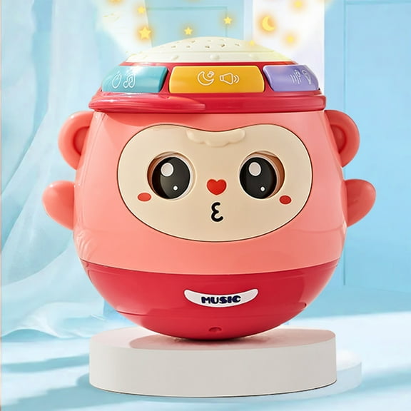 SCNOR Baby Musical Roly Poly Toy with Star Projector & Drum, 0-12 Month Gift