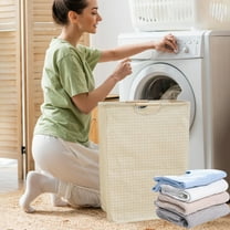 SCNOR Carrying Handles Storage Baskets for Laundry Fabric Clothes Organizer