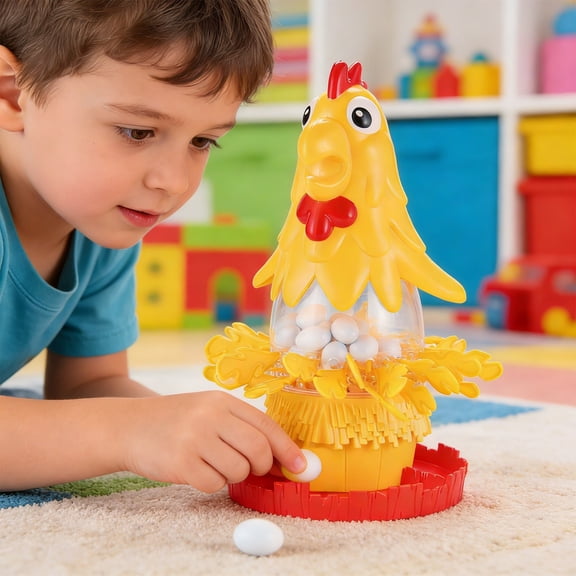 SCNOR Chicken Egg Drop Game - Pull Out Feather Stick Tabletop Toy for Kids 3+ Family Interactive Board Game
