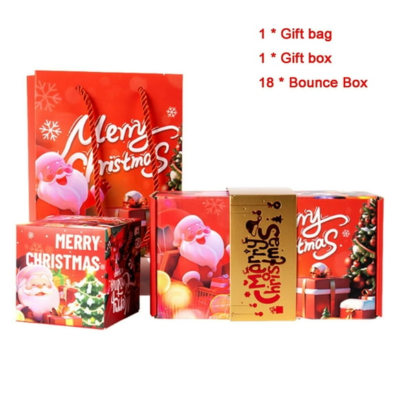 SCNOR Red Pop up Christmas Surprise Gift Box with Santa Claus Pattern - Festive for Holiday Celebrations