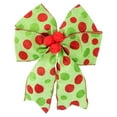 thumbnail image 1 of SCNOR Christmas Red Green Polka Dot Fabric Bow Decorations 12 Pack - Christmas Tree & Wreath Holiday Ornaments, 1 of 5